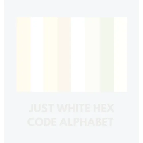 Just White Hex Code Alphabet