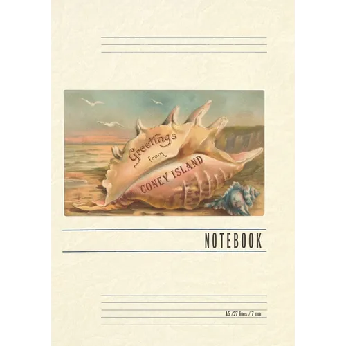 Vintage Lined Notebook Greetings from Coney Island, Conch