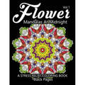 Flower Mandalas at Midnight Vol.2: Black pages Adult coloring books Design Art Color Therapy