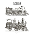 Trains Coloring Book for Grown-Ups 1