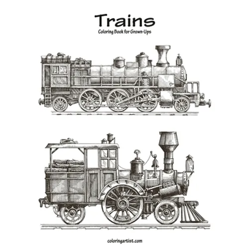 Trains Coloring Book for Grown-Ups 1